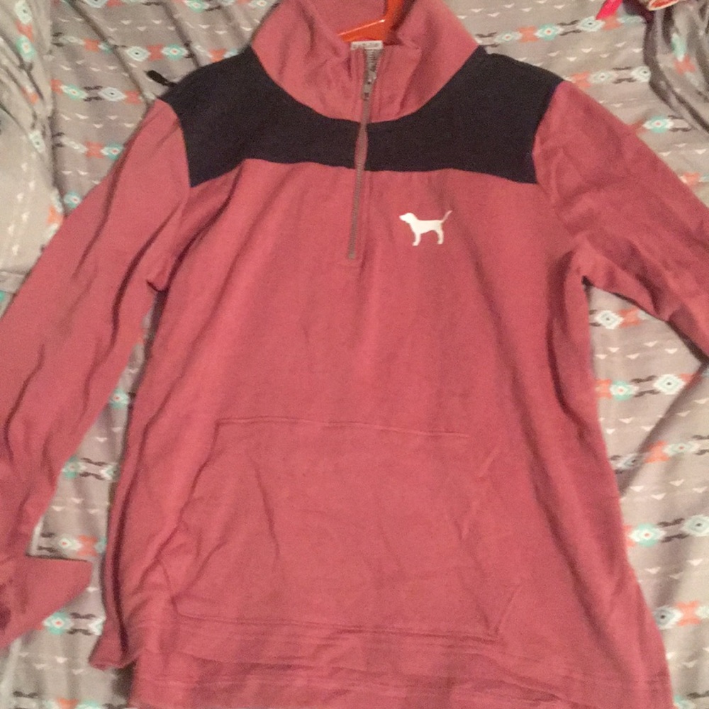 Half zip pink and black